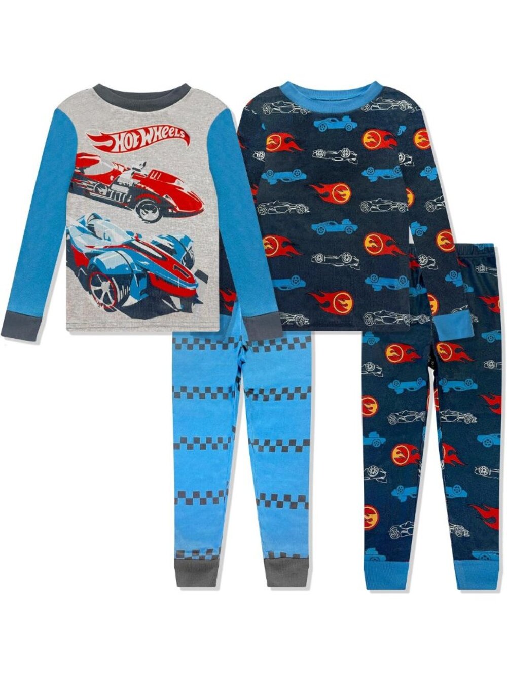 Cozy 4-Piece Boys Pajama Set - Long Sleeve Shirt & Pants, Soft Tight Fit